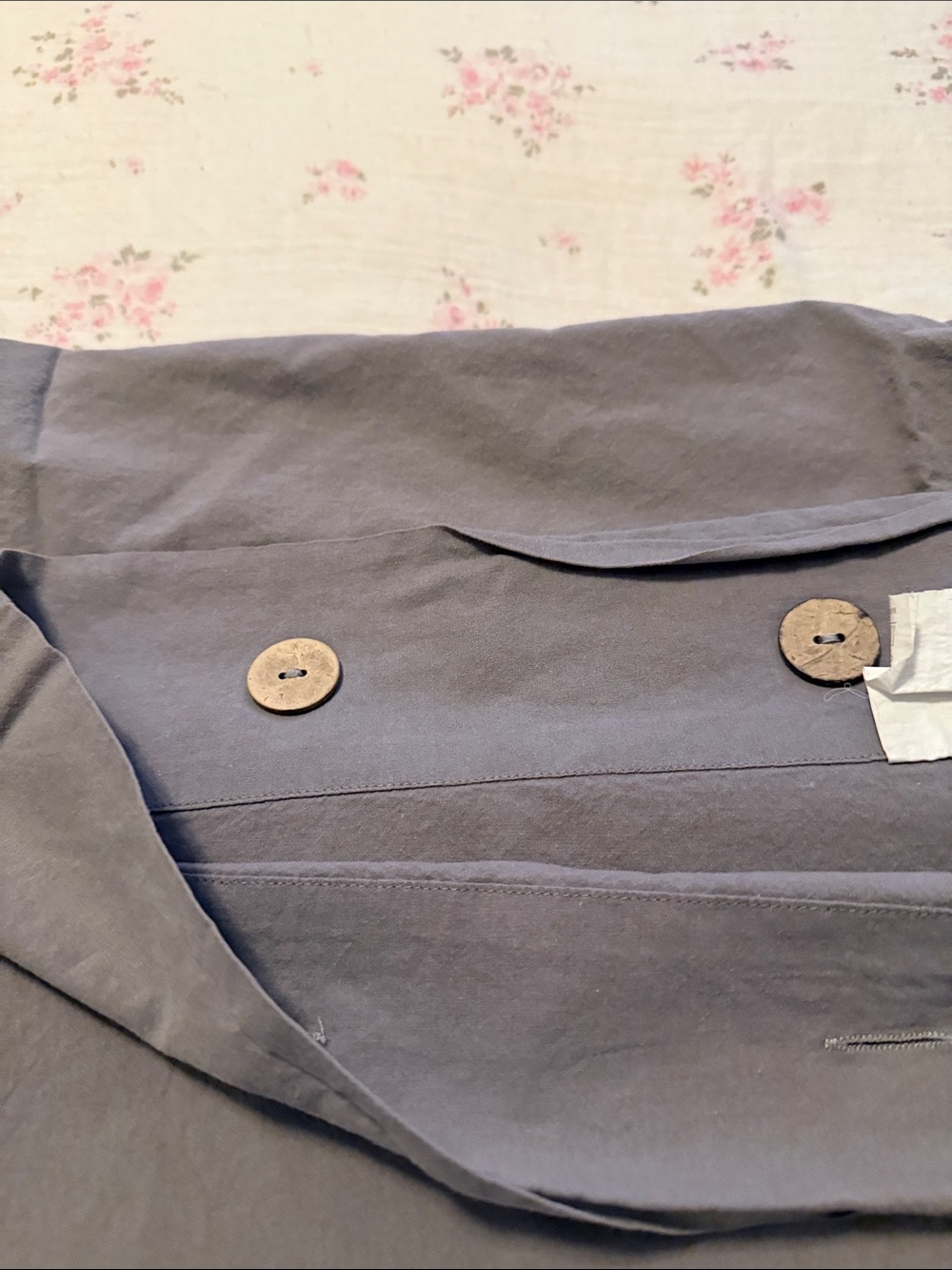 Men's Gray Button-Front Pants